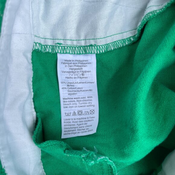J CREW Women's Kelly Green Linen/Cotton Blend Scalloped Hem‎ Shorts Size 2 - Picture 7 of 8